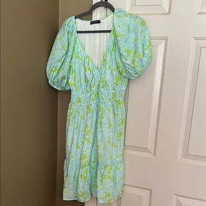 Vineyard Vines Light Blue and Green Midi Dress